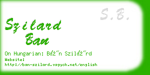 szilard ban business card